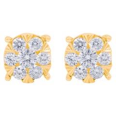 14K Yellow Gold Diamond Earrings