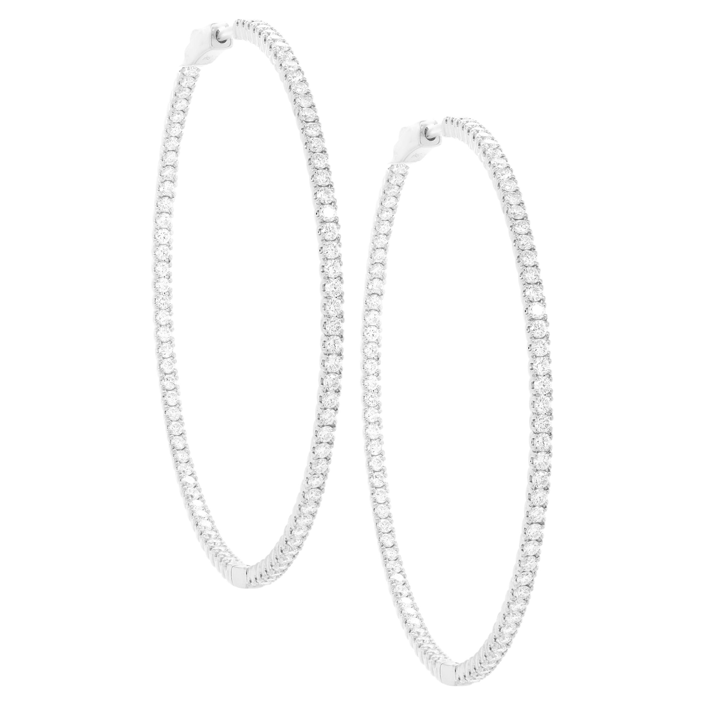 14K White Gold Diamond Earrings