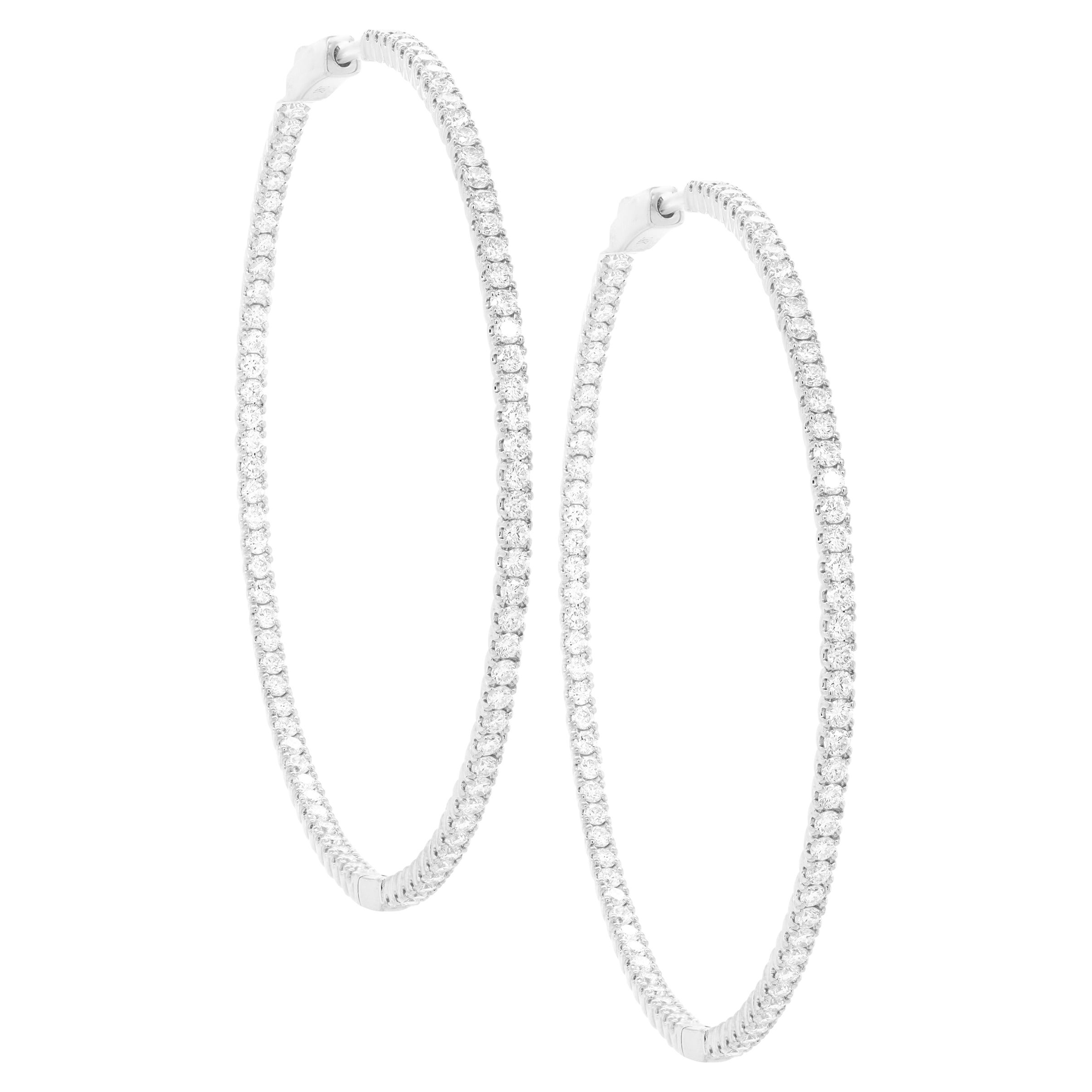 14K White Gold Diamond Earrings