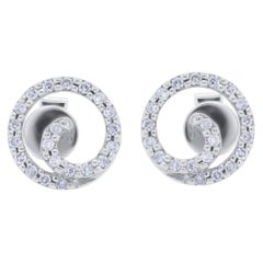 Pendientes de diamantes de oro blanco de 14 quilates