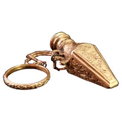 Antique French Miniature Gilt Scent Bottle, Posy Ring