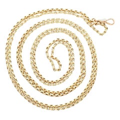 Used 1890s 9k Yellow Gold Longuard Chain