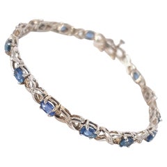 14ct White Gold Sapphire & Diamond Bracelet
