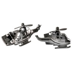 Deakin & Francis Base Metal Grey Helicopter Cufflinks