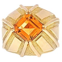 Tiffany & Co. Schlumberger 18K Yellow Gold Vintage Citrine Ring