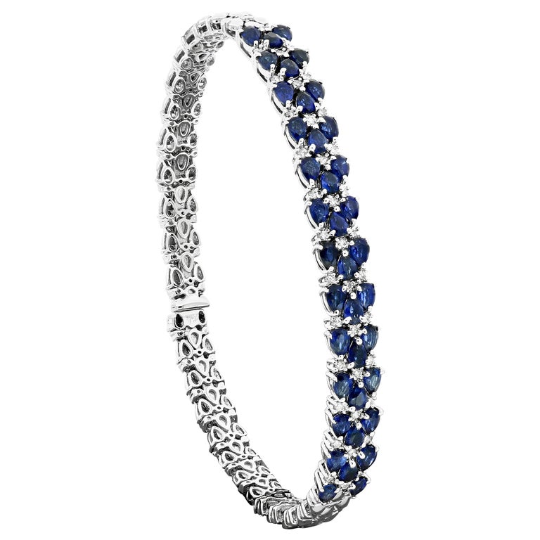 Amwaj White Gold Bangle with Diamond For Sale at 1stDibs