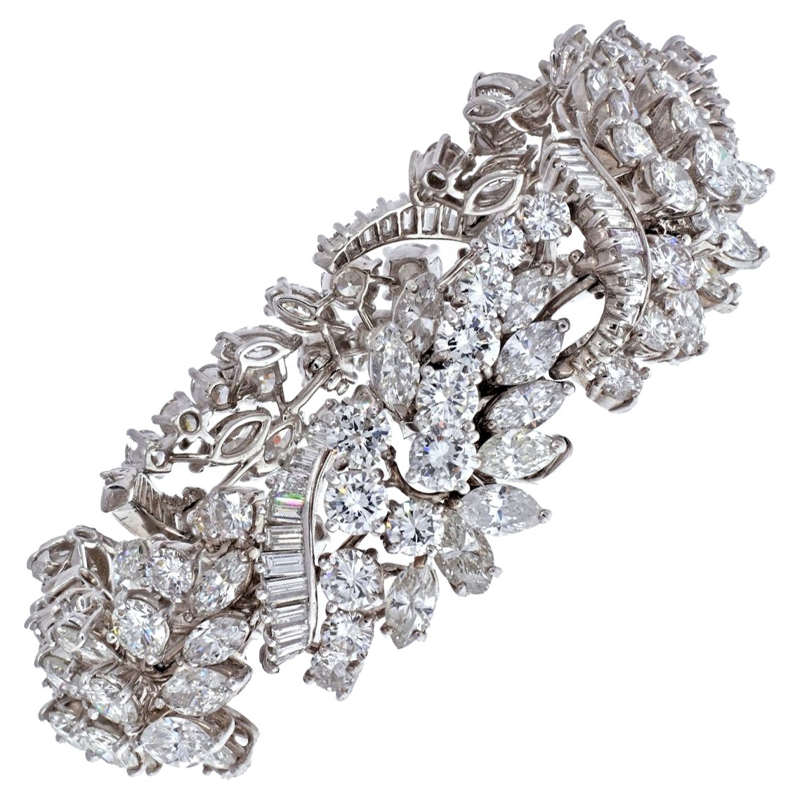 Platinum 40 Carats Luxury Diamond Estate Bracelet