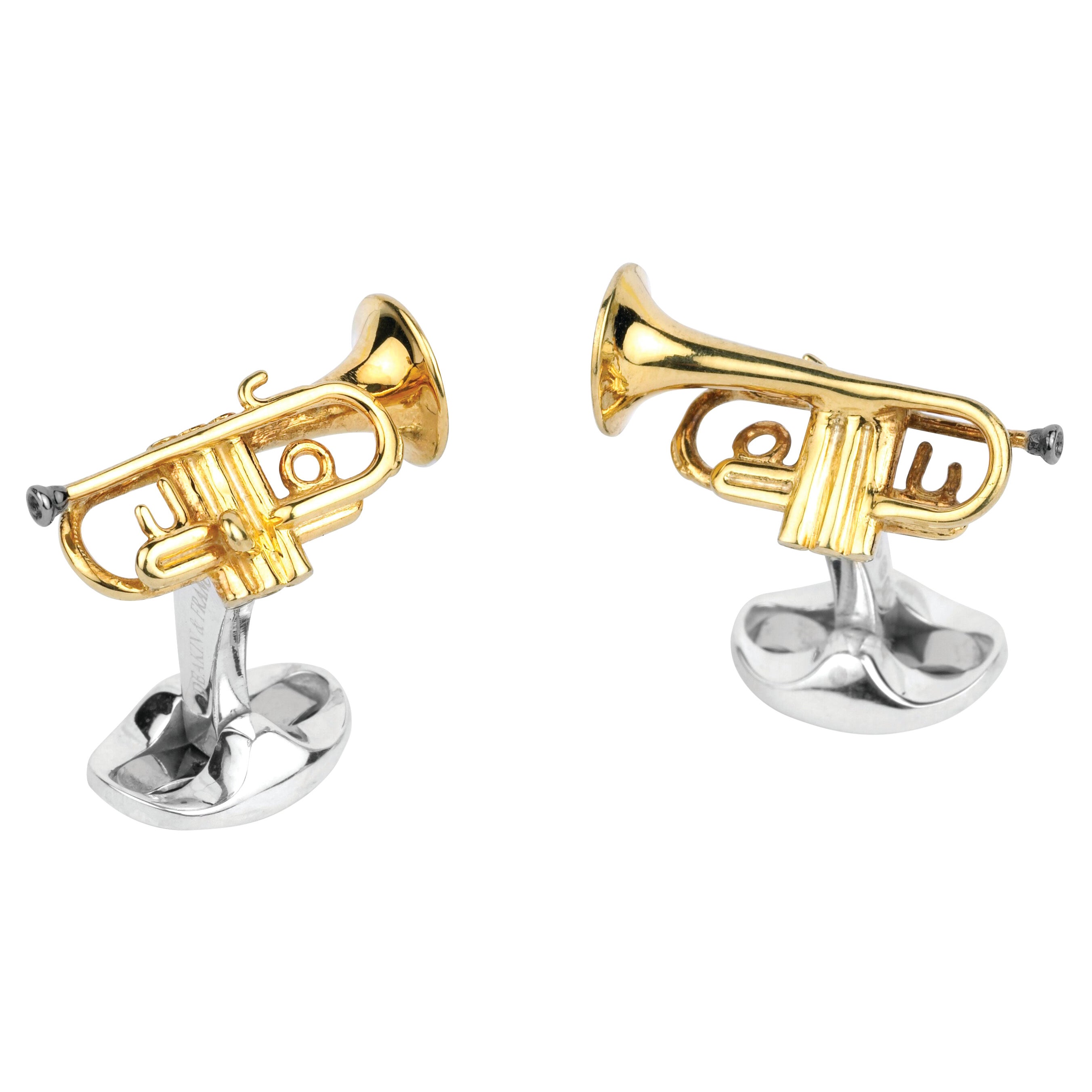 Deakin & Francis Sterling Silver Trumpet Cufflinks