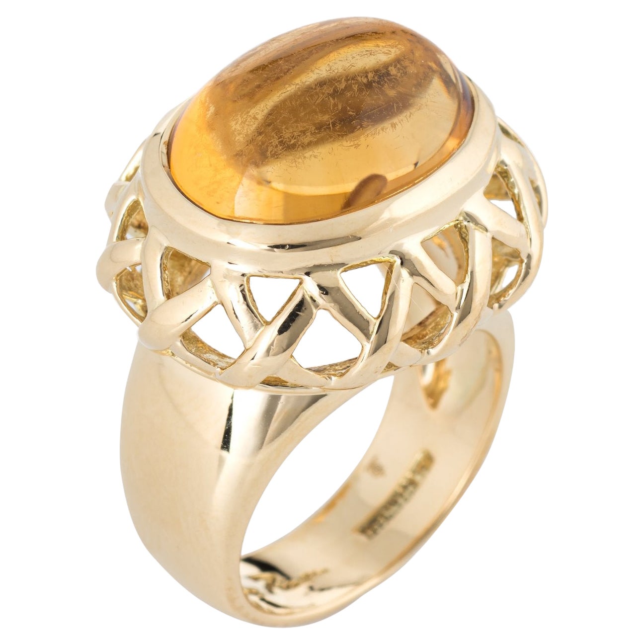 Tiffany & Co Paloma Picasso Citrine Ring Vintage 18k Yellow Gold Fine