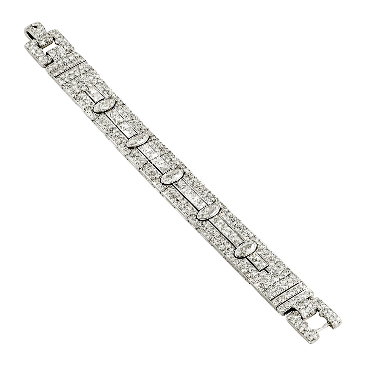 Rare Art Deco Diamond and Platinum Bracelet by Marzo Joailliers, Paris