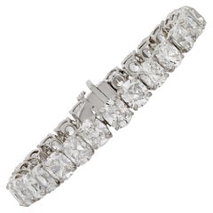 Cushion-Cut Diamond Line Bracelet, 28.51 Carats