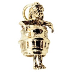 14 Karat Yellow Gold Man in Barrel Charm