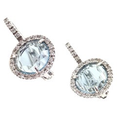 Pomellato Diamond Colpo Di Fulmine Blue Topaz White Gold Earrings