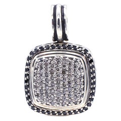 David Yurman Albion Sterling Silver Black & White Pave Diamond Pendant Enhancer