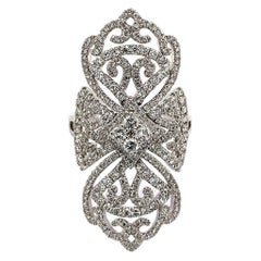 Gregg Ruth 18 Karat White Gold Diamond Lace Ring