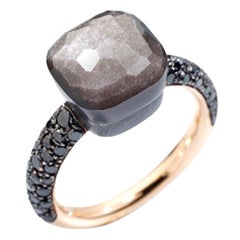 Pomellato Ring Nudo with Obsidian & Black Diamonds in Rose Gold A.B905BBT7OSS