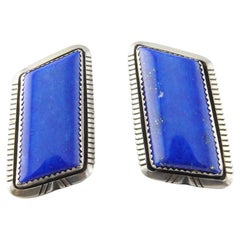 Native American W. G. Johnson Sterling Silver Lapis Lazuli Earrings