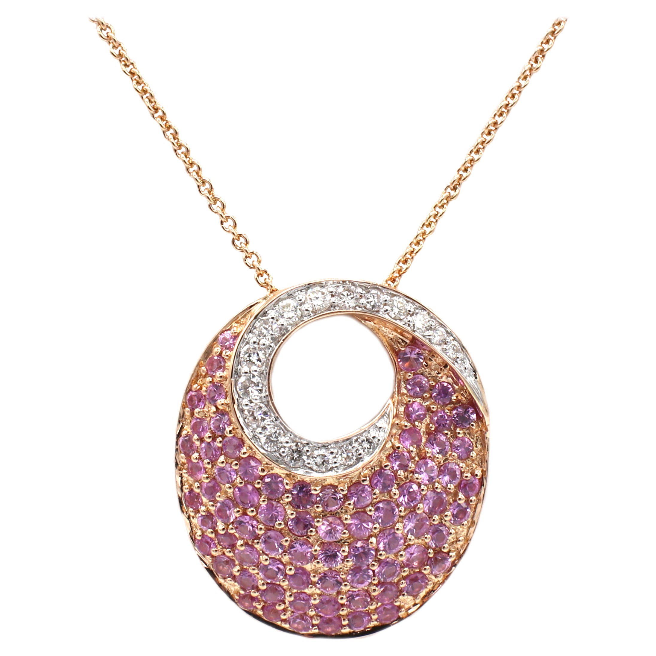 Le Vian Rose Gold Pink Sapphire & Diamond Pave Dangle Drop Necklace