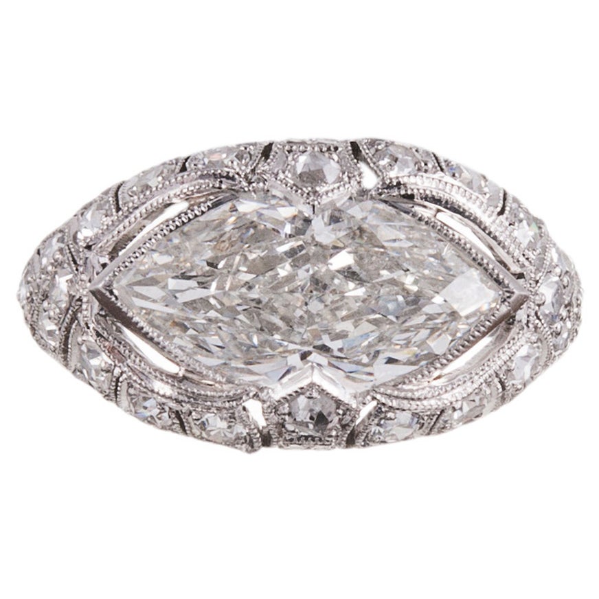 Platinum 3.01ct “East-to-West” Marquis Diamond Ring
