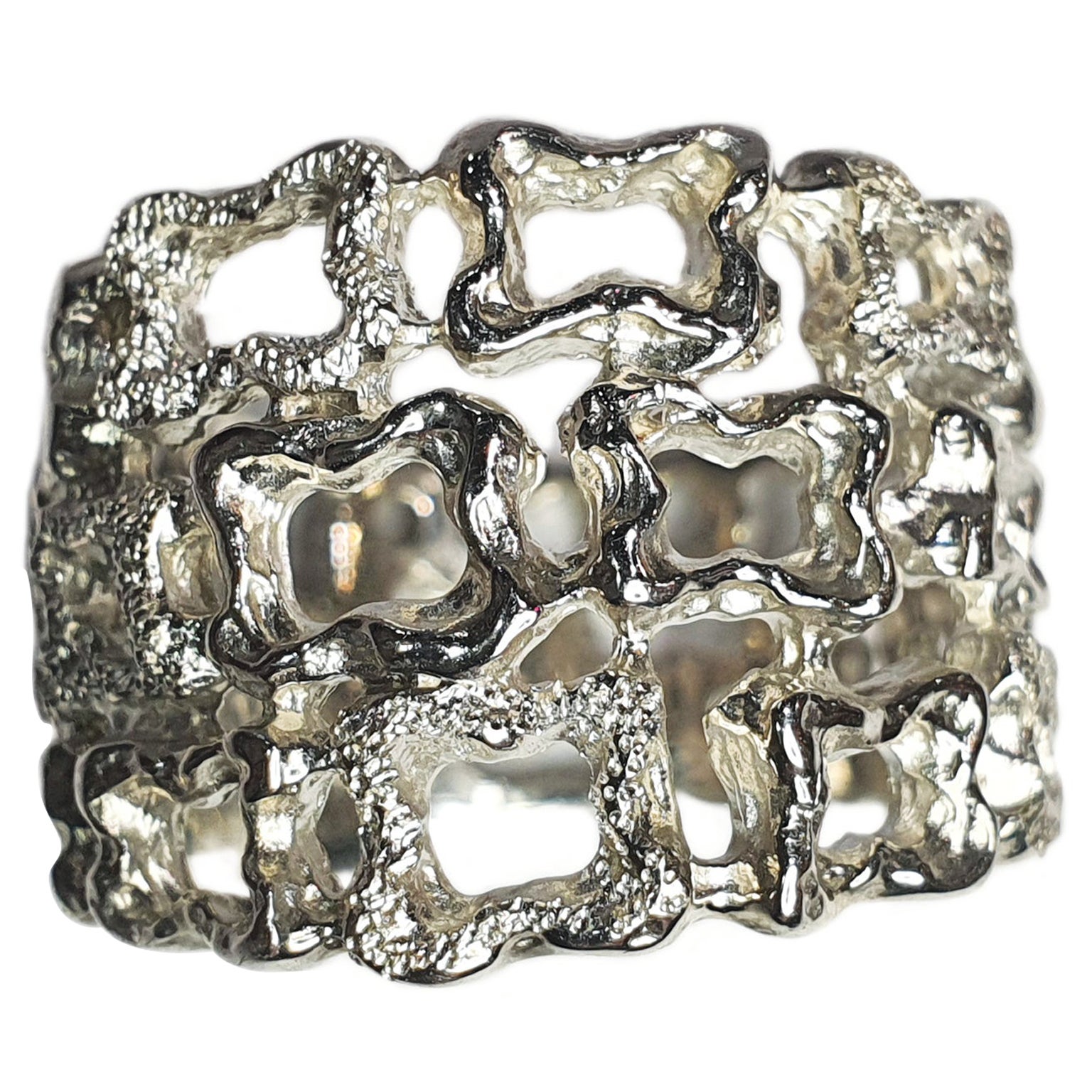 Paul Amey Sterling Silver "Lace" Ring For Sale