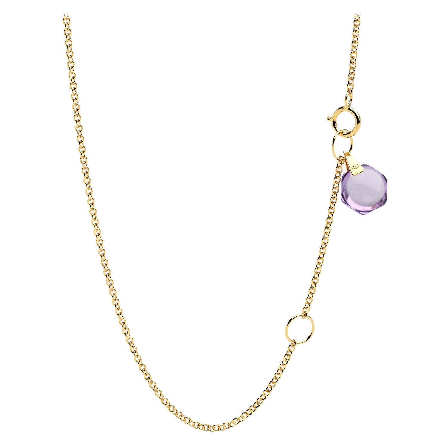 Antique Amethyst Gold Cross and Chain For Sale at 1stDibs
