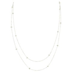 Panim Beads Diamond 2 Layer Necklace in 18 Karat White Gold