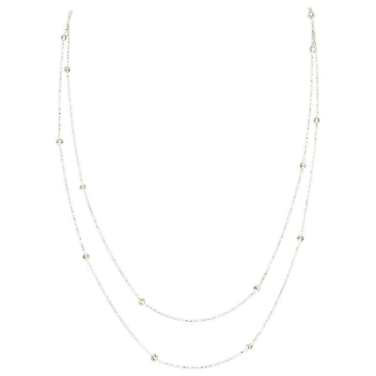 PANIM Beads Diamond 2 Layer Necklace in 18 Karat White Gold For Sale at ...