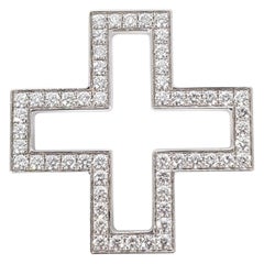 18ct White Gold Gucci Diamond Cross Pendant