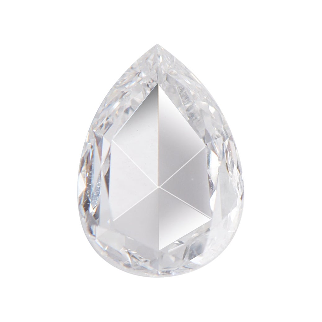 Harakh, diamant solitaire en forme de poire taille rose de 0,82 carat de couleur F et de pureté VS1