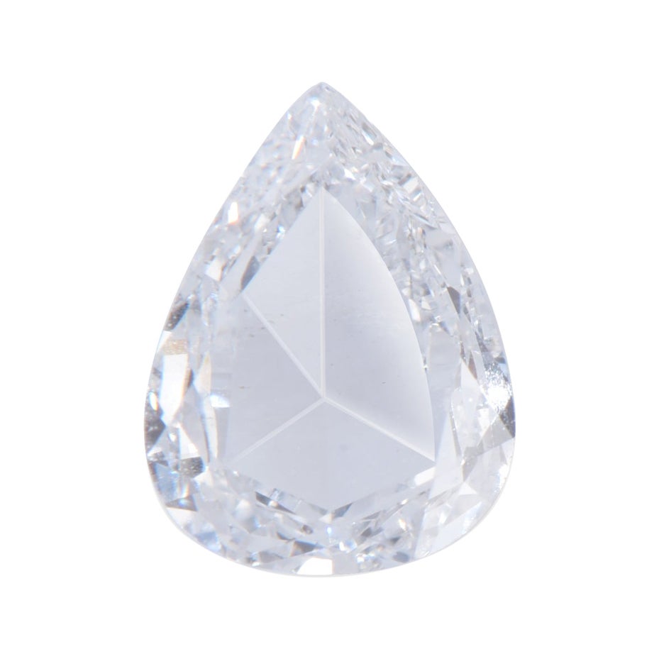 Harakh 0,63 Karat F Farbe, VS Reinheit im Rosenschliff Birnen Solitär Diamant