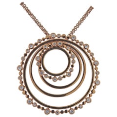 Bucherer Rose Gold Diamond Circle Pendant Necklace