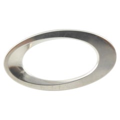 Hans Hansen Denmark Sterling Silver Modernist Dimensional Oval Brooch Pin