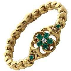 Emerald Diamond Gold Bracelet 6