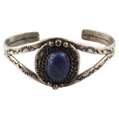 Bracciale in Lapis d'argento dei nativi americani Diné Begaye