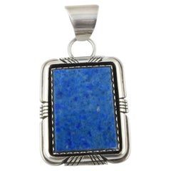 Navajo Robert Noreen Kelly Sterling Silver Lapis Lazuli Pendant