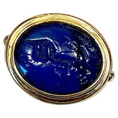 Michael Kneebone Antique Venetian Glass Intaglio Archaic Style Ring