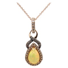 Le Vian 14 Karat Rose Gold Opal & Diamond Pendant Drop Necklace