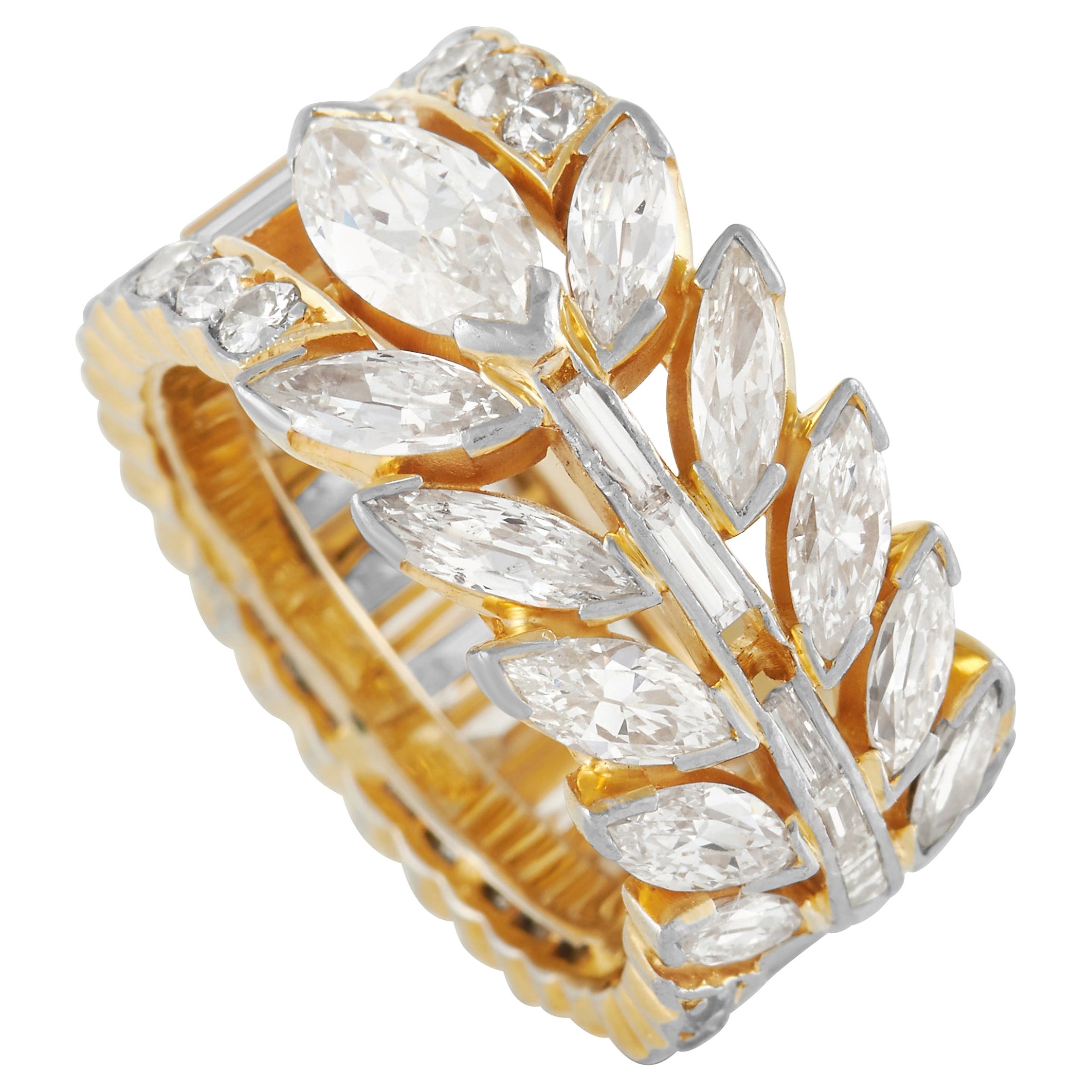 LB Exclusive 18K Yellow Gold 5.75 Ct Diamond Wedding Ring