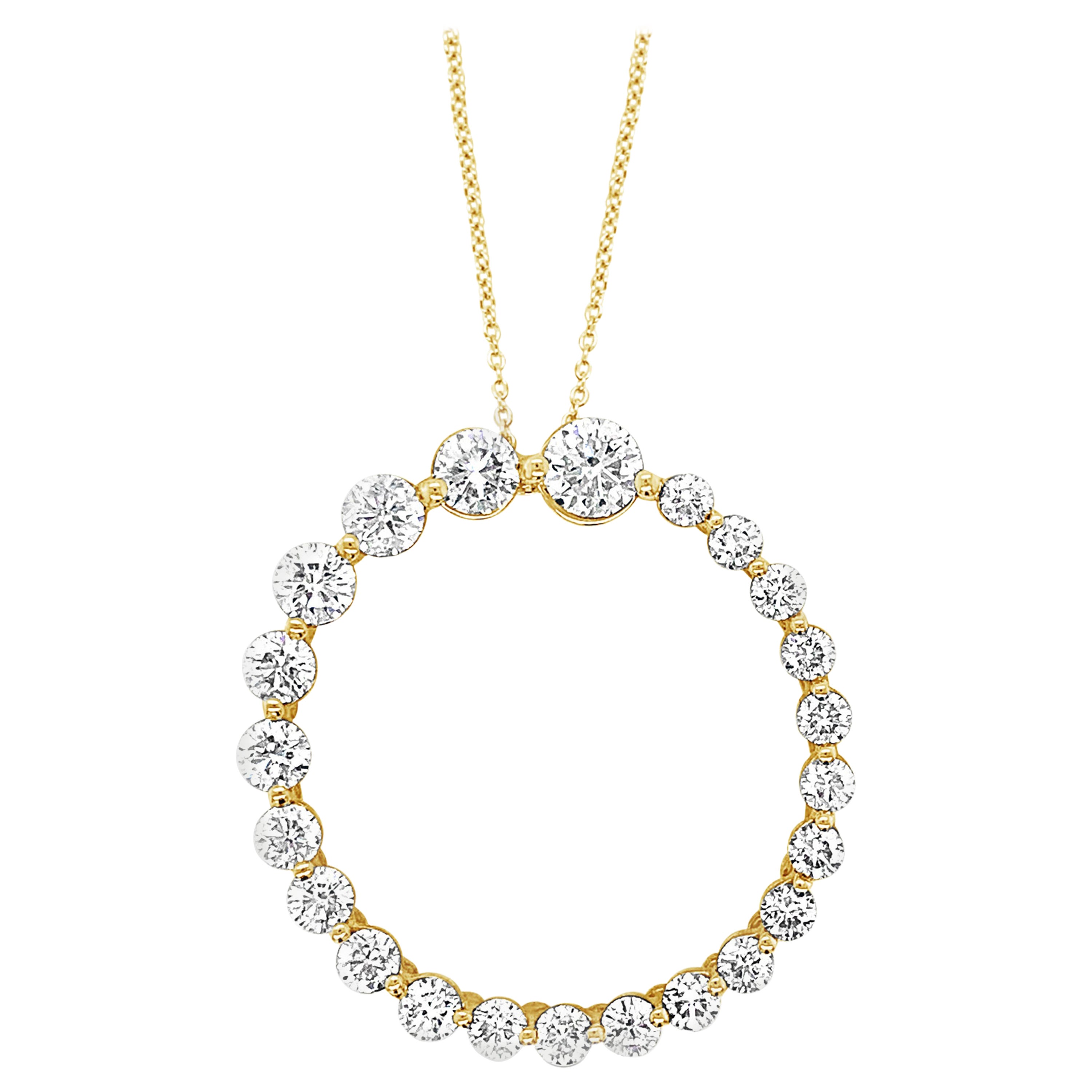 14k diamond journey circle necklace