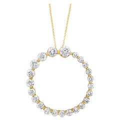 LeVian 14K Yellow Gold Diamond Open Circle Eternity Journey Pendant Necklace