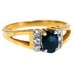 .92ct Natural Oval Blue Sapphire Diamonds Ring 14kt