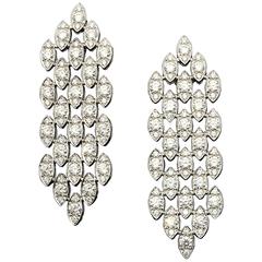 1990s Cartier Diamond Gold Earrings 