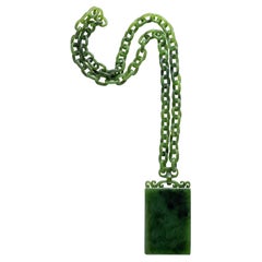 Nephrite Jade Necklace Carved from Single Stone Certified Untreated