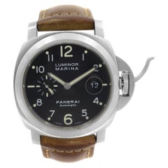 Used Panerai Luminor Marina Steel Black Dial Mens Automatic Watch PAM00164