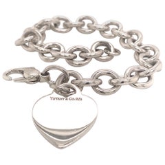 Retro Tiffany & Co. Estate Bracelet with Heart Charm Sterling Silver