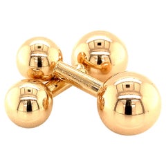 Tiffany & Co. Estate Barbell Cufflinks 14k Yellow Gold