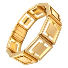 Bracelet géométrique par le joaillier suisse Trudel en or jaune 18 carats