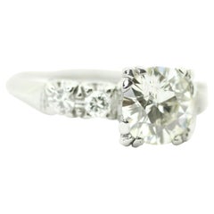 Vintage Art-Deco Style Egl Brilliant Cut Diamond Ring Set in Platinum