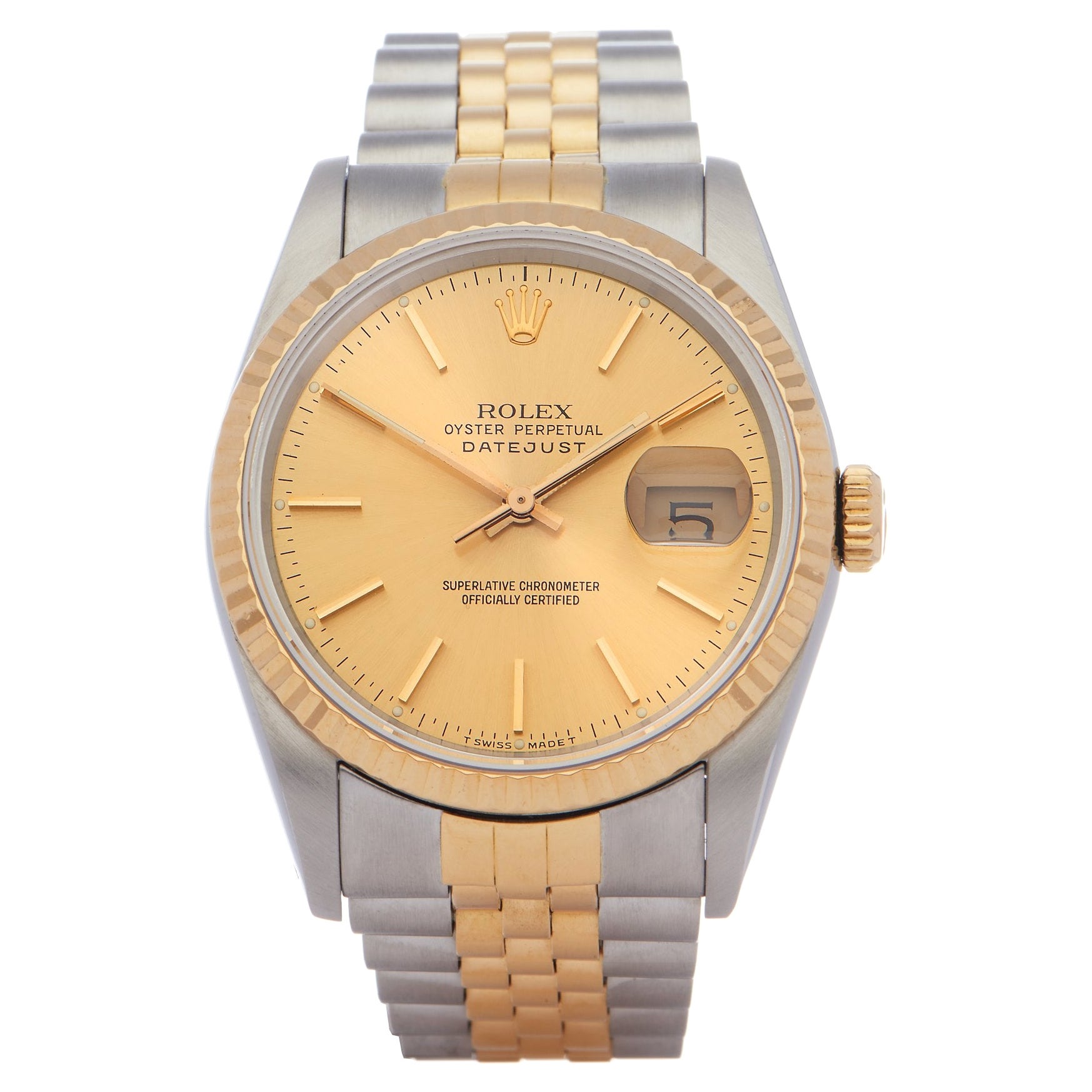 1997 Rolex Datejust Steel and Yellow Gold 16233 Wristwatch at 1stDibs