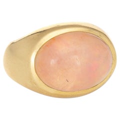 9ct Jelly Opal Ring Vintage 18k Yellow Gold East West Signet Jewelry